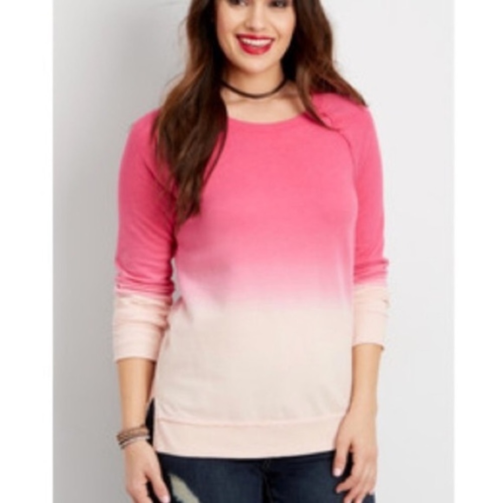 Maurices pink gradient tie dye sweatshirt